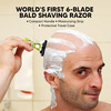 Letsshave Pro Compact Head Shaving Razor For Men | 6-Blade Sensitive Razor (1 Handle + 2 Blades)
