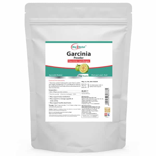 Way2herbal Garcinia Cambogia Fruit Powder For Weight Loss - 1 Kg Each (Pack Of 2)