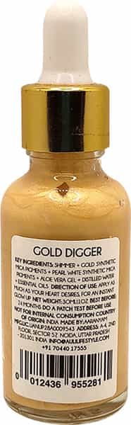 Auli Gold Digger Face Highlighting Illuminating Strobe Serum For A Glowing Dewy Finish - 30Ml