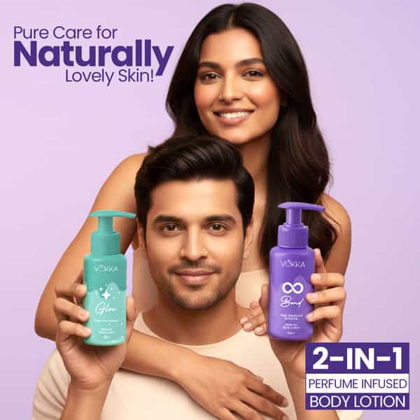 Vokka Glow & Bonds Perfume Body Lotion Combo 50Ml X 2 | Fruity Floral & Warm Woody Fragrance