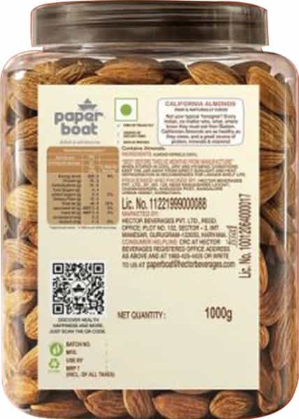 Paper Boat Raw California Almond 1 Kg Jar