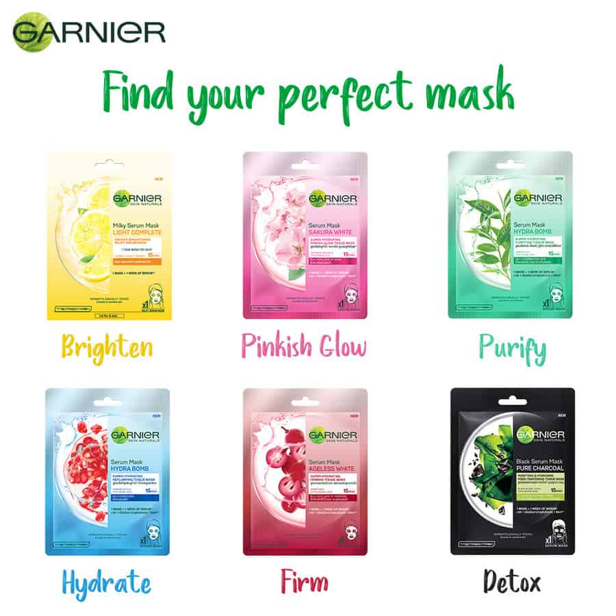 Buy Garnier Skin Naturals, Sakura White, Face Serum Sheet Mask (Pink