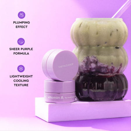 The Face Shop Vitamin A Lip Mask With Blueberry Extracts | Shea Butter For Soft Plump Lips - 14g