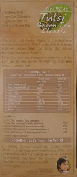 Organic Wellness Owreal Tulsi Green Classic Tea 25 Bag
