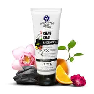 Ayouthveda Charcoal Face Wash With Bamboo Charcoal | Removes 2x Times Dirt Oil & Impurities 100 Ml