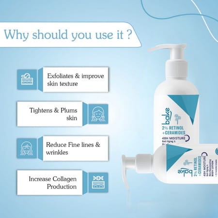 Bake 2% Retinol + Ceramide Body Lotion For Firm | Smooth Skin (200ml)