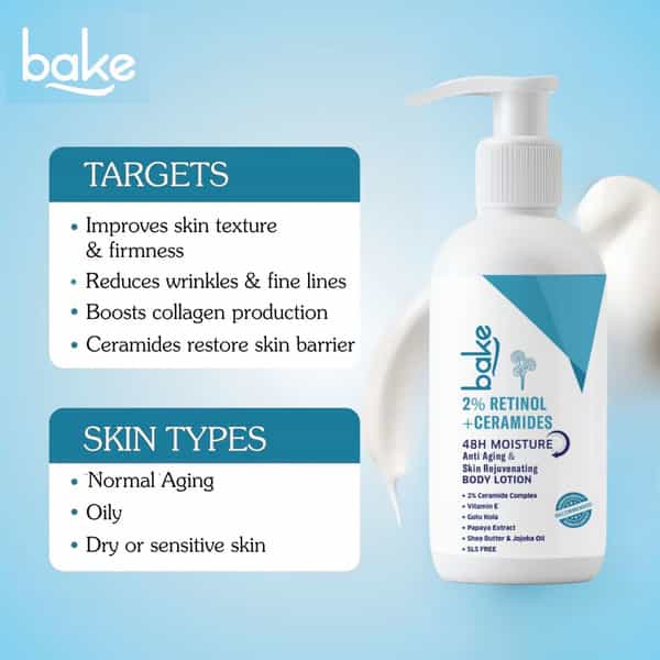 Bake 2% Retinol + Ceramide Body Lotion For Firm | Smooth Skin (200Ml)