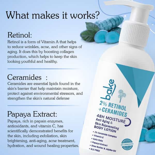 Bake 2% Retinol + Ceramide Body Lotion For Firm | Smooth Skin (200Ml)