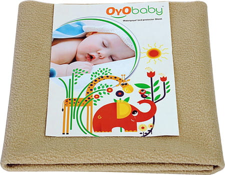 Oyo Baby Waterproof Bed Protector Baby Dry Sheet Small Beige (50 Cm X 70 Cm)