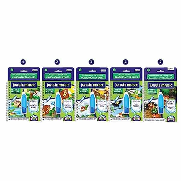 Jungle Magic Doodle Waterz - Reusable | Water Colouring Book - Panchtantra Stories- 5 Story