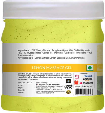 Pink Root Lemon Massage Gel 500ml