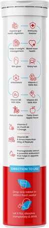 Suprfit Effervescent Tablets - Apple Cider Vinegar 20 Tablets Tube