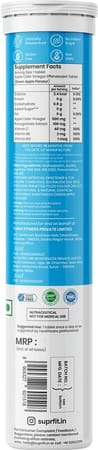 Suprfit Effervescent Tablets - Apple Cider Vinegar 20 Tablets Tube
