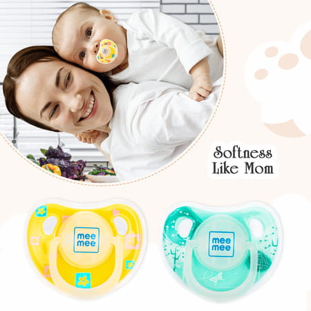 Meemee Orthodontic Baby Pacifier (Yellow_green) Soother (Yellow | Green)