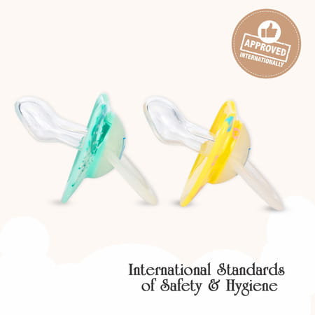 Meemee Orthodontic Baby Pacifier (yellow_green) Soother (yellow | Green)