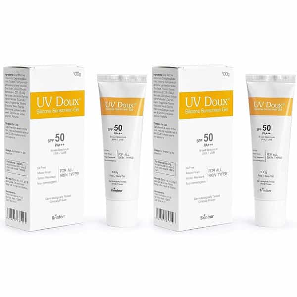 Brinton Uv Doux Face & Body Sunscreen Gel With Spf 50 Pa+++ | Matte Finish - 100G | 2 Packs
