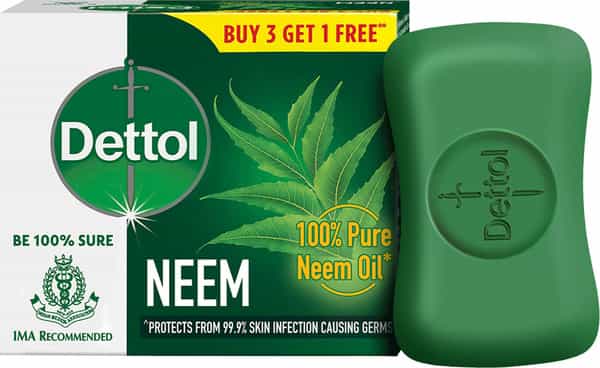 Dettol Neem Bathing Soap Bar | 75G (Buy 3 Get 1 Free)