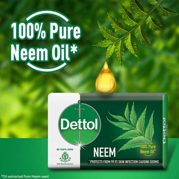 Dettol Neem Bathing Soap Bar | 75G (Buy 3 Get 1 Free)