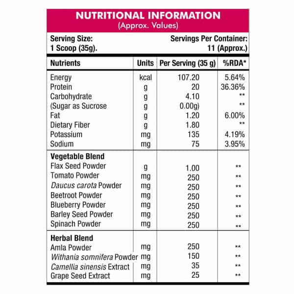 Musclexp Plant Protein - Natural Protein Powder With Pea Protein Vegetable Blend 400G (Sugar Free)