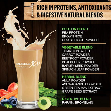 Musclexp Plant Protein - Natural Protein Powder With Pea Protein Vegetable Blend 400g (Sugar Free)