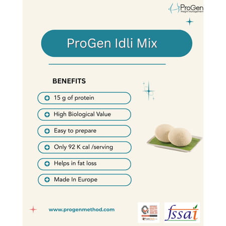 Progen Idli Mix | 15 G Of High Biological Value Protein Per Meal | Pack Of 7 | 105 Gm