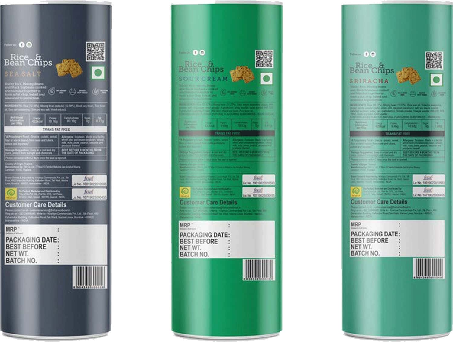 Buy THE HARVEST BOWL RICE & BEAN CHIPS SRIRACHA, SEA SALT, SOUR CREAM 120 GMX3 (PACK OF 3