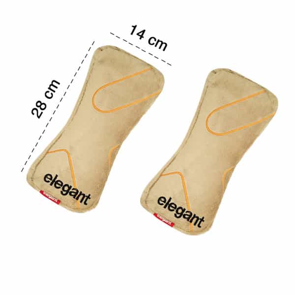 Elegant Fur Memory Foam Neck Support Pillow (Set Of 2) Beige