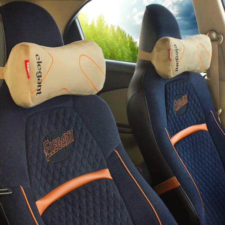 Elegant Fur Memory Foam Neck Support Pillow (Set Of 2) Beige