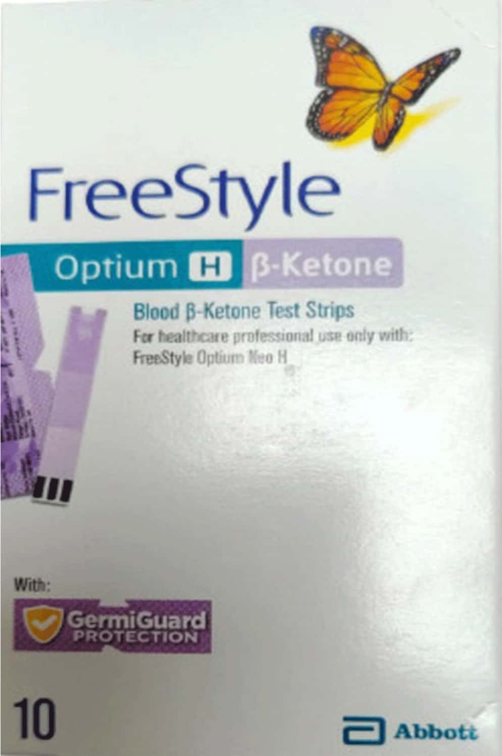 Freestyle Optium H Blood Beta Ketone Test Strips Pack Of 10