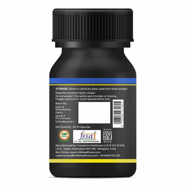 Inlife Testroid Testosterone For Men With Zinc Monomethionine Magnesium Aspartate - 60 Veg Capsules