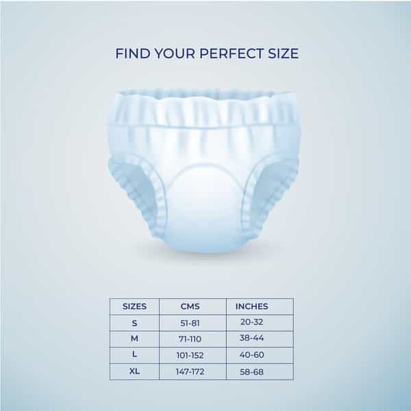 Medisuperdry Adult Diaper Pants (M) | Pull-Ups | Elastic Waist Size 71-110 Cm | 10 Piece | Pack Of 5