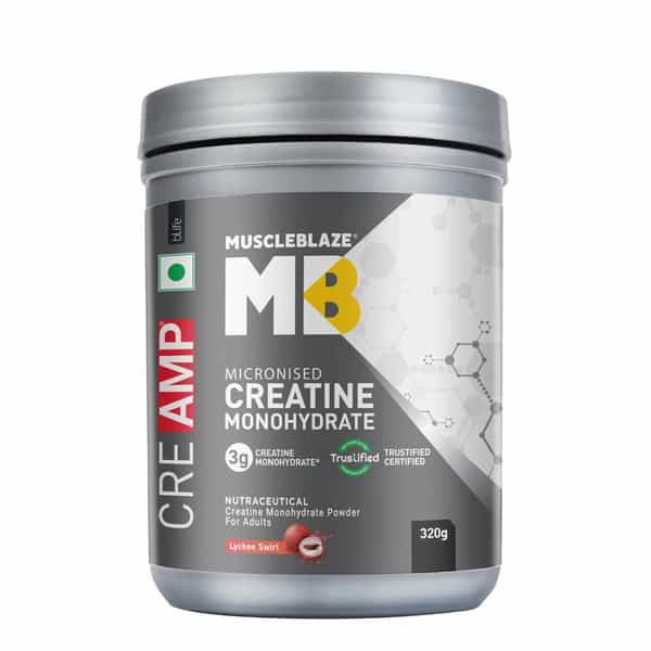 Muscleblaze Micronised Creatine Monohydrate Creamp Powder | Lychee Swirl (80 Servings | 320G)