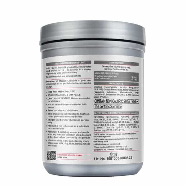 Muscleblaze Micronised Creatine Monohydrate Creamp Powder | Lychee Swirl (80 Servings | 320G)