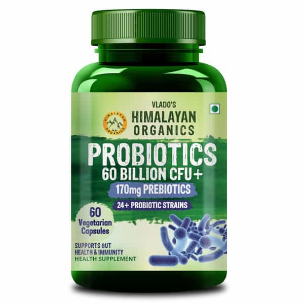 Vlados Himalayan Organic Probiotics 60B Cfu + 170Mg Prebiotics + 24 Strains Supplement | Veg - 60N