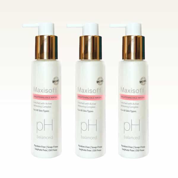 Maxisoft Brightening Face Wash | For All Skin Types | Bottle | 100 Ml | Pack Of 3