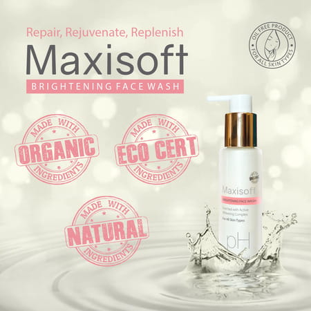 Maxisoft Brightening Face Wash | For All Skin Types | Bottle | 100 Ml | Pack Of 3
