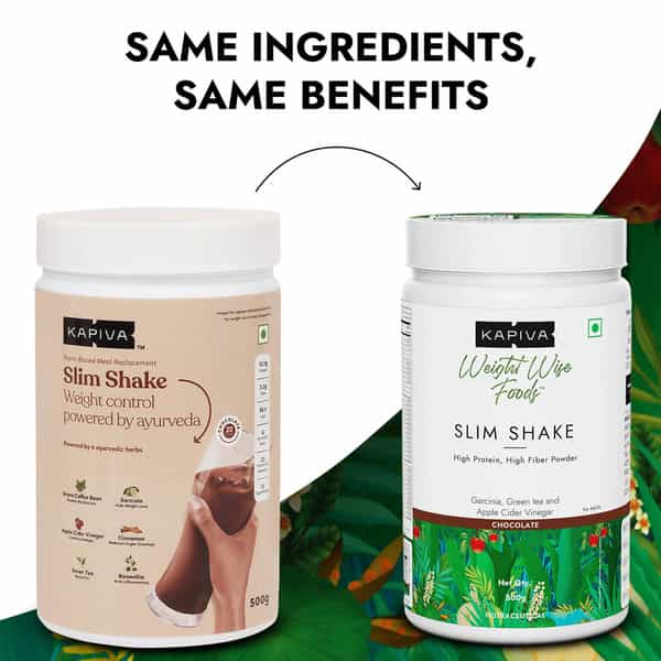 Kapiva Chocolate Slim Shake -Meal Replacement Drink Powered -500 Grams