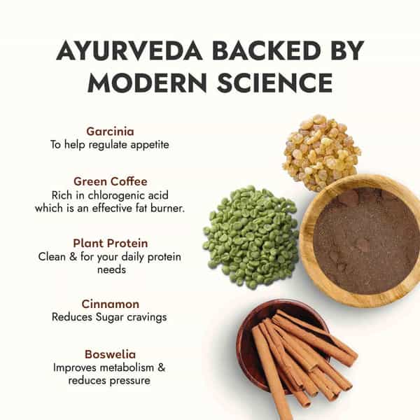 Kapiva Chocolate Slim Shake -Meal Replacement Drink Powered -500 Grams