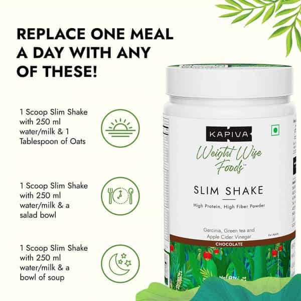 Kapiva Chocolate Slim Shake -Meal Replacement Drink Powered -500 Grams