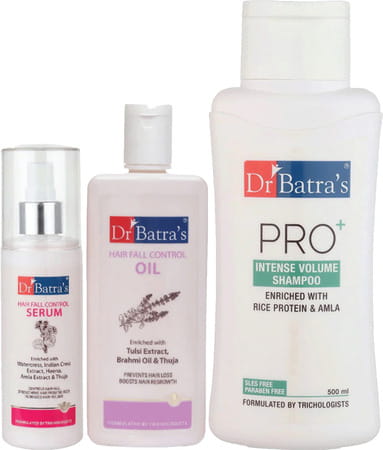 Dr Batra's Hair Fall Control Serum Pro+ Intense Volume Shampoo And Hair Fall Control Oil (825ml)