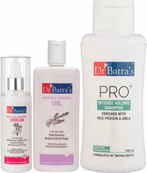 Dr Batra's Hair Fall Control Serum Pro+ Intense Volume Shampoo And Hair Fall Control Oil (825Ml)