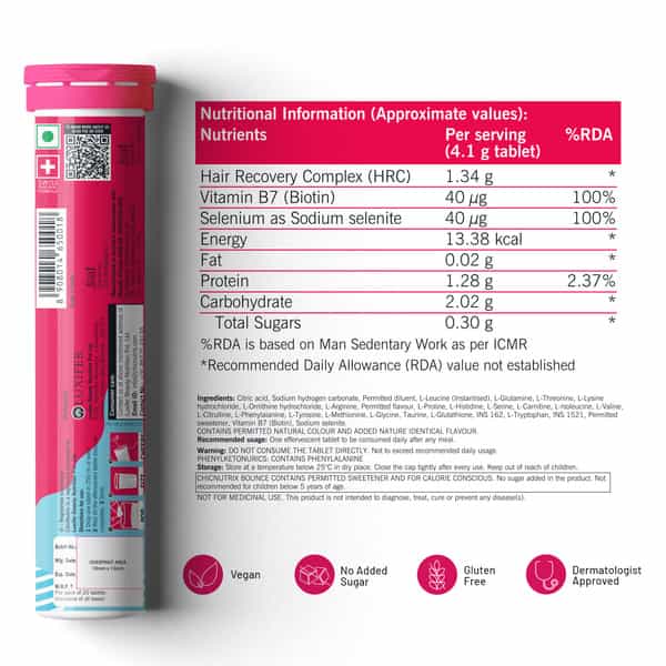 Chicnutrix Bounce - Hrc | Biotin | Selenium - Good Hair Day | Everyday - Raspberry