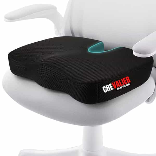 Chevalier Coccyx Seat Cushion With Tailbone Cut-Out For Car Sitting - Black