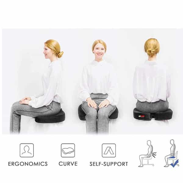 Chevalier Coccyx Seat Cushion With Tailbone Cut-Out For Car Sitting - Black