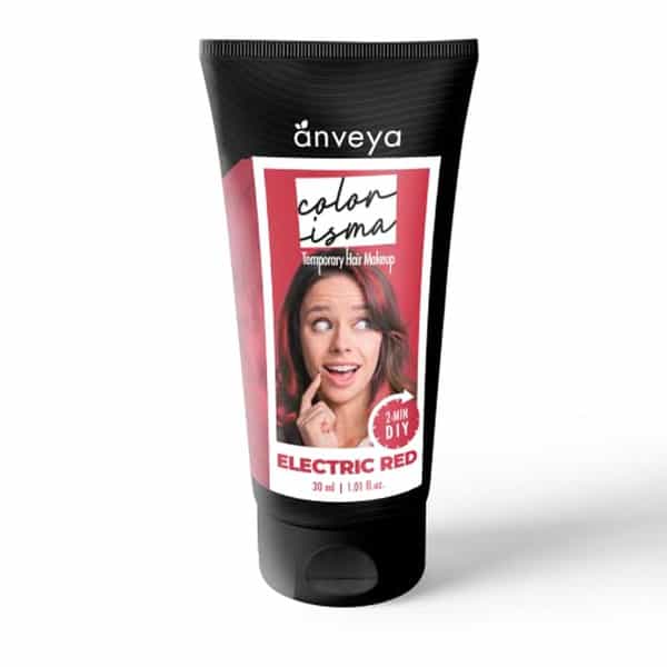 Anveya Colorisma Hair Color Makeup-Electric Red 30Ml|Temporary 1-Day 1-Wash|Unisex