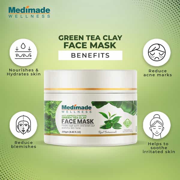 Medimade Anti Aging Fuji Matcha Green Tea Clay Face Mask - 250 Gm