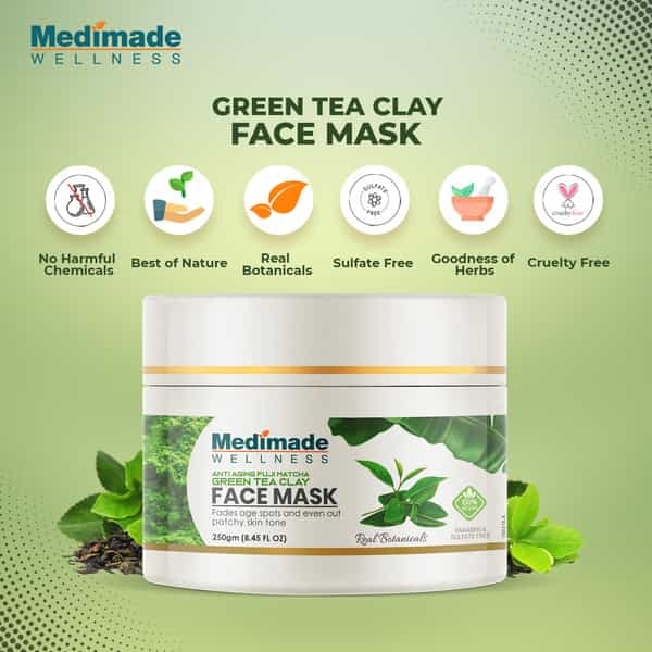 Medimade Anti Aging Fuji Matcha Green Tea Clay Face Mask - 250 Gm