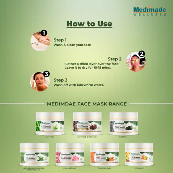 Medimade Anti Aging Fuji Matcha Green Tea Clay Face Mask - 250 Gm