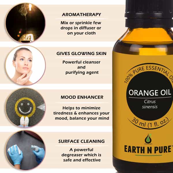Earth N Pure Orange Oil 100% Natural Pure And Therapeutic Grade (30 Ml)
