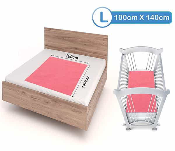 Luvlap Instadry Extra Absorbent Dry Sheet/Bed Protector - Salmon Rose 0M+ - Large 100 X 140Cm
